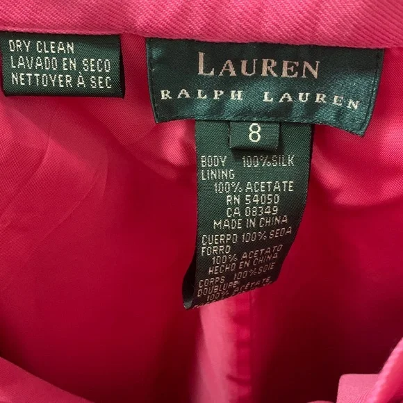 Ralph Lauren 100% Silk Hot Pink Wide-Leg Trousers Size 8 - Picture 2 of 8